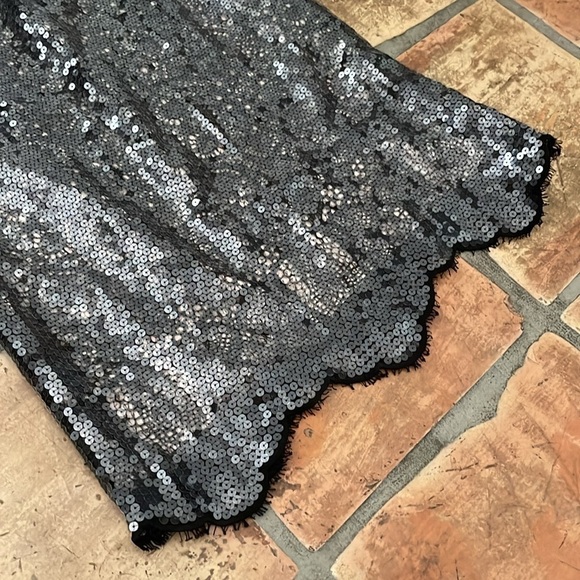 KOBI HALPERIN Maya Sequin and Lace Overlay Cocktail Dress Black Size S MSRP$798 - Picture 7 of 12